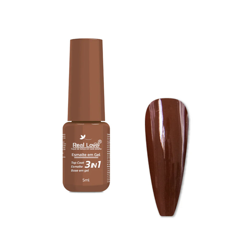 Real Love Esmalte em Gel 3 em 1-Base/Esmalte/Top Coat - COR 43