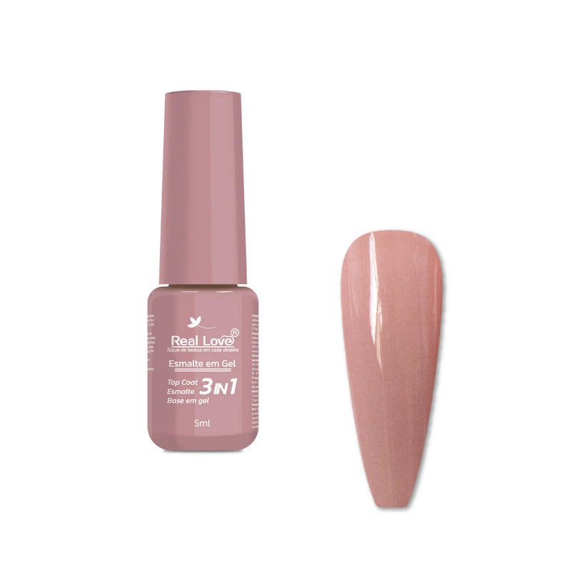 Real Love Esmalte em Gel 3 em 1-Base/Esmalte/Top Coat - COR 15
