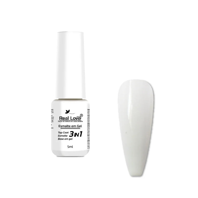 Real Love Esmalte em Gel 3 em 1 -Base/Esmalte/Top Coat - COR 01