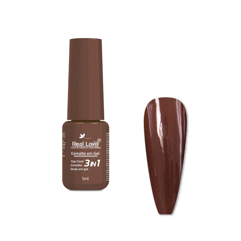 Real Love Esmalte em Gel 3 em 1-Base/Esmalte/Top Coat - COR 42
