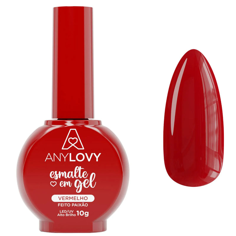 Anylovy Esmalte em Gel Vermelho Feito Paixão 10g