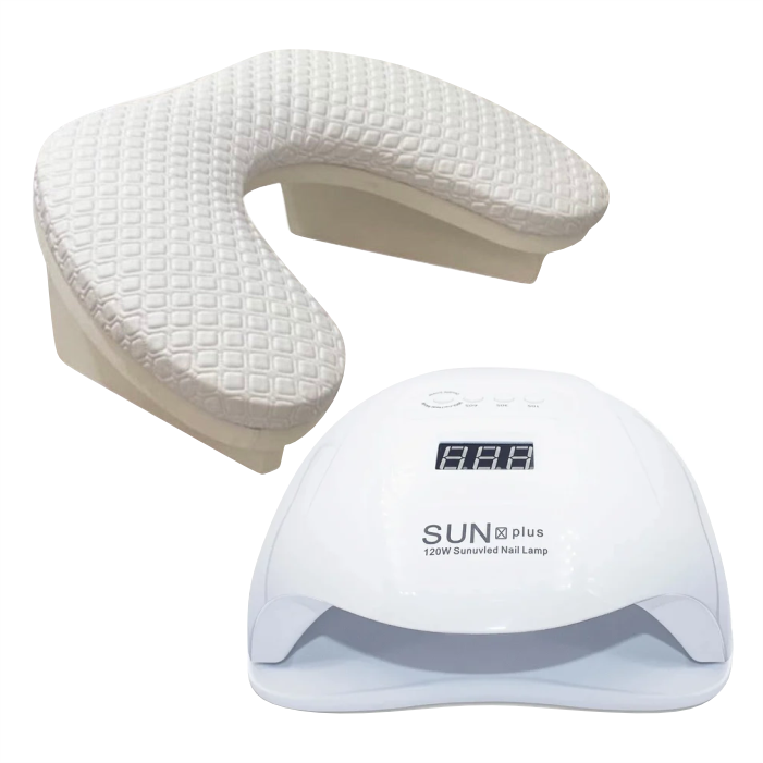 Kit Apoiador De Mão Comfort Branco + Cabine 120W Sun X Branca WJ-470