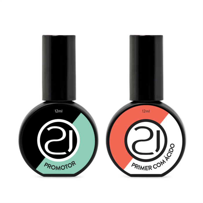 Nails 21 - Promotor (Adesivador) 12ml + Primer com Ácido (Desidratador) 12ml